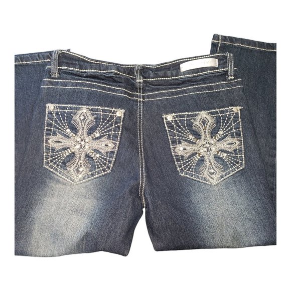 CT145 Do Denim Knee Length Jeans Size 3 - Picture 2 of 6